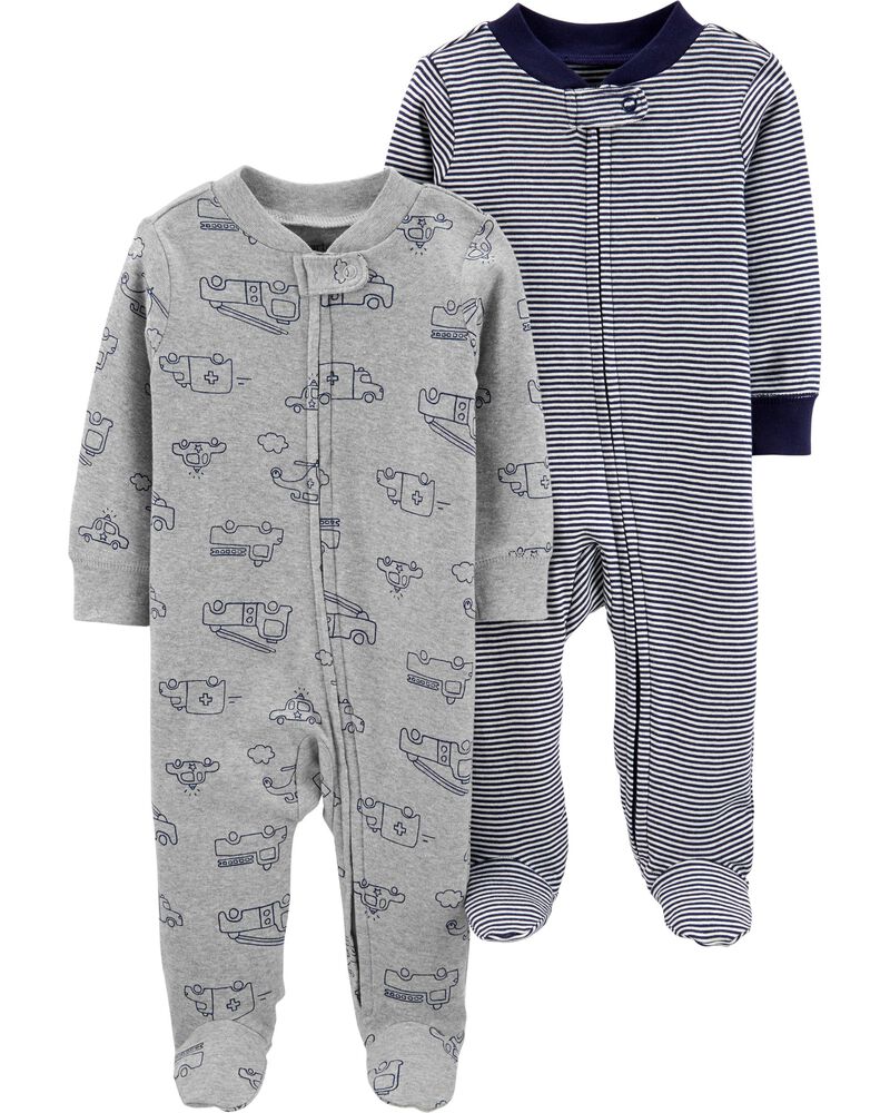 9 Months, Hero Transportation Carters Baby Boys Cotton Zip-Up Sleep N Play